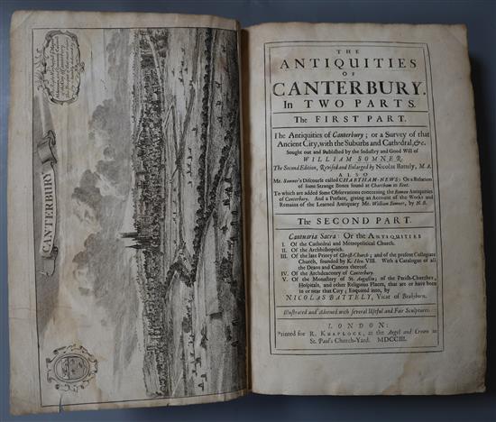 CANTERBURY: Somner, William and Battely, Nicholas - The Antiquities of Canterbury, in two parts, the first part, The Antiquities